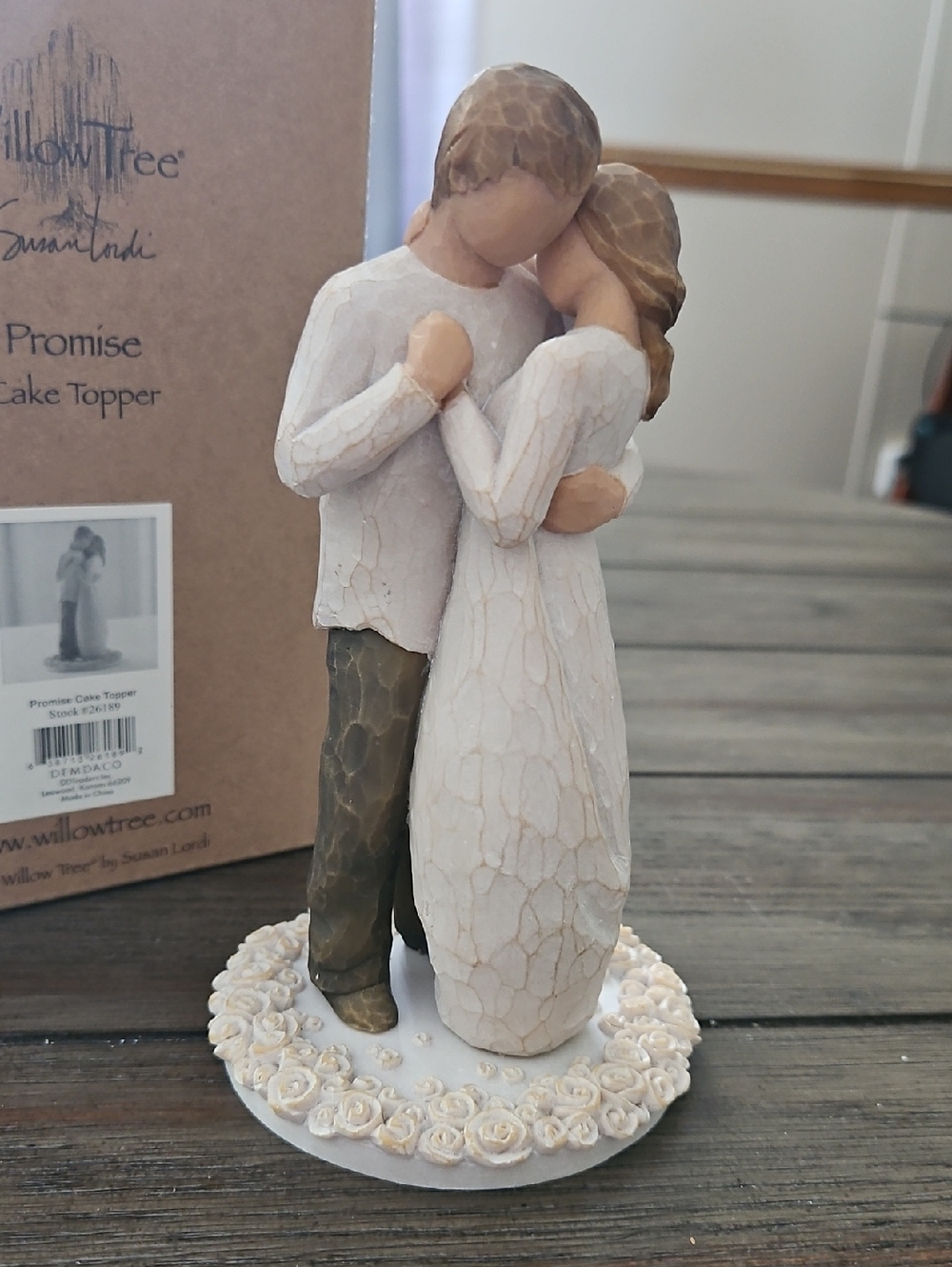 Willow Tree Cream and Brown 'Promise' Wedding Cake Topper